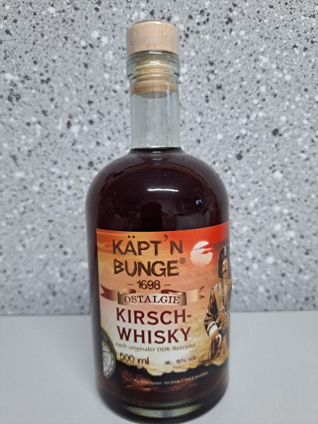KIRSCH-WHISKY, DDR Ostalgie Käptn Bunge 0,5 l (GP 1,0 Liter 33,90 €)